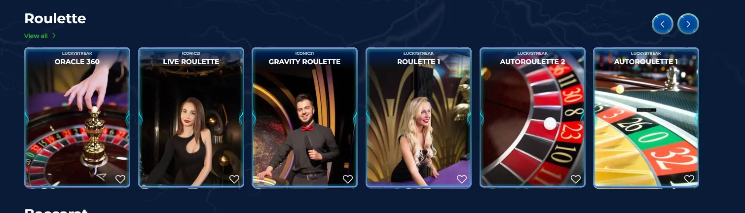 Live dealer roulette table at God of Coins Casino